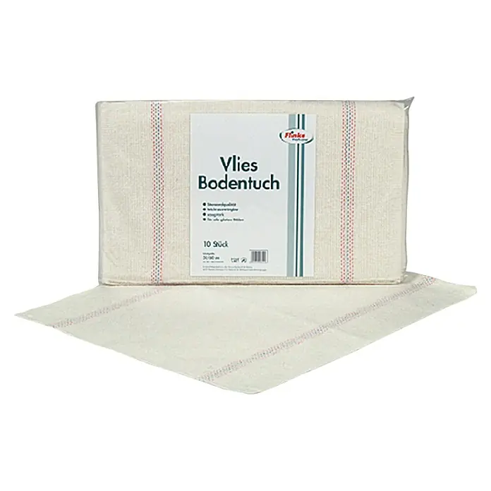 Flinka Profi-Line Vlies-Bodentuch gestreift - 10 Stk., 60 x 50 cm, Waschbar bis 60 °C - Vlies Bodentuch im Paket und einzeln. Praktische und saugfähige Reinigungstücher für verschiedene Oberflächen.