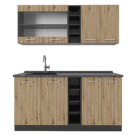 Vicco Singleküche R-Line, Artisan Eiche/Anthrazit, 160 cm