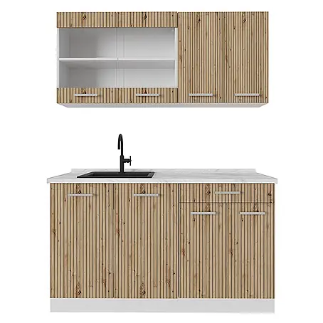 Vicco Singleküche R-Line, Artisan-Eiche, 140 cm
