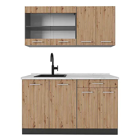 Vicco Singleküche R-Line, Artisan-Eiche, 140 cm