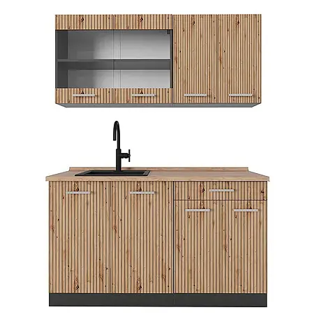 Vicco Küchenzeile R-Line, Artisan-Eiche, 140 cm