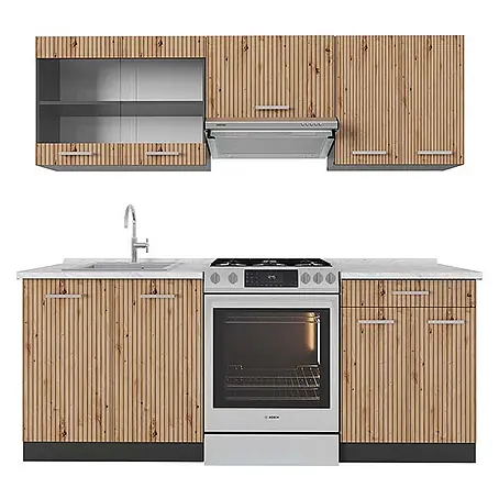 Vicco  Küchenzeile R-Line Artisan Eiche/Anthrazit AP Marmor