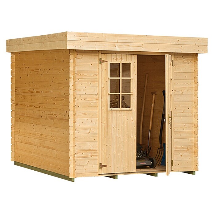 Kiehnholz Vrtna hiška Mikka  (Zunanje dimenzije vključno s strešnim previsom (Š x G): 203 x 225 cm, Les, Ravna streha) | Lesene vrtne hiše | Vrtne hiše | Vrt in prosti čas | Izdelki | BAUHAUS
