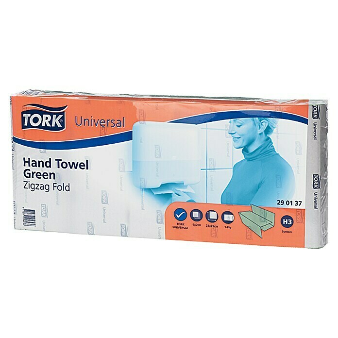 Tork Falthandtücher Universal (Grün, 1-lagig, 24,8 x 23 cm)