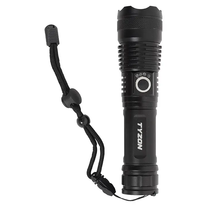 Taschenlampe Stablampe TYZON - Batteriebetrieben, Schwarz, 1.600 lm - Vorderansicht