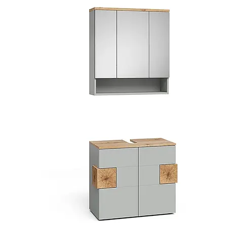 Vicco  Badmöbel-Set Eden Grau 2 Teile