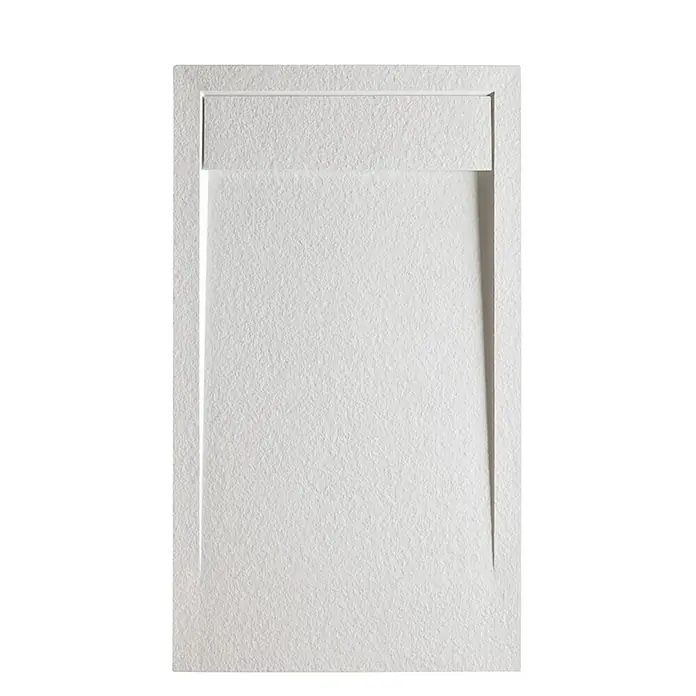 FRASCIO New Tecnology Duschwanne Duschwanne - L x B: 1.500 x 700 mm, Verbundwerkstoff, Braun - Weiße texturierte Duschwanne mit integrierter Linearablaufabdeckung.