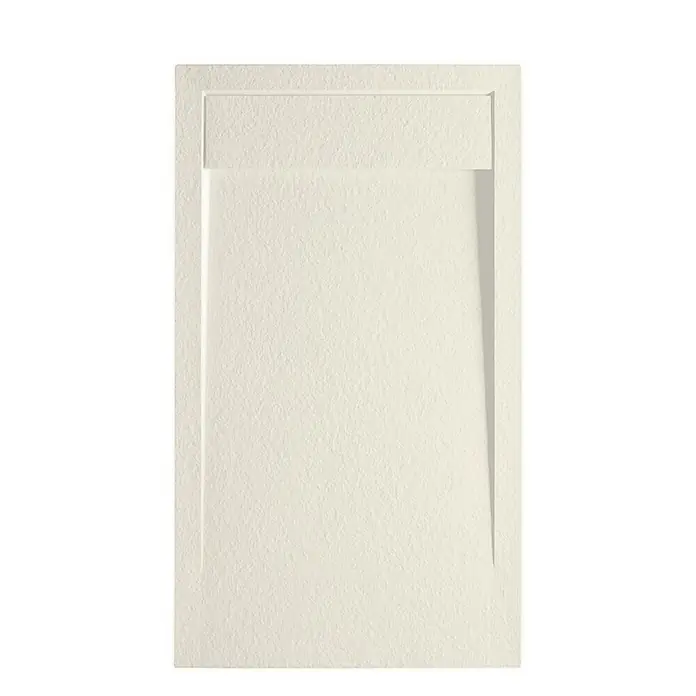 FRASCIO New Tecnology Duschwanne Duschwanne - L x B: 1.600 x 800 mm, Verbundwerkstoff, Braun - Cremefarbene, texturierte Duschwanne mit integriertem linearem Ablauf.