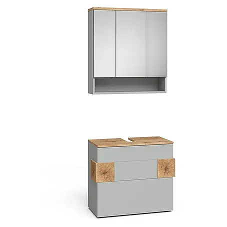 Vicco  Badmöbel-Set Eden Grau 2 Teile