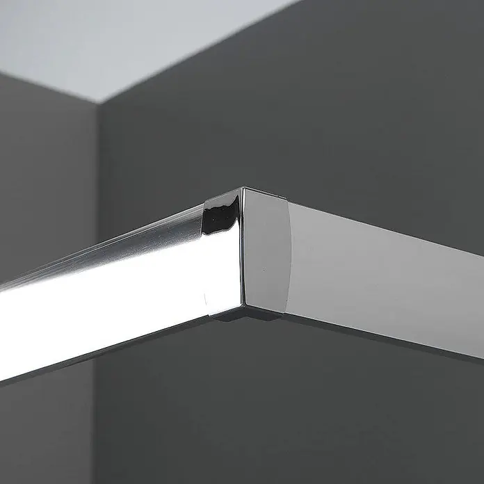 Kiamami Valentina Eckdusche - 700 x 700 x 1.850 cm, Transparent, Stärke: 6 mm - Polierter Chrom-Eckverbinder für Rechteckprofile, bildet einen 90-Grad-Winkel.