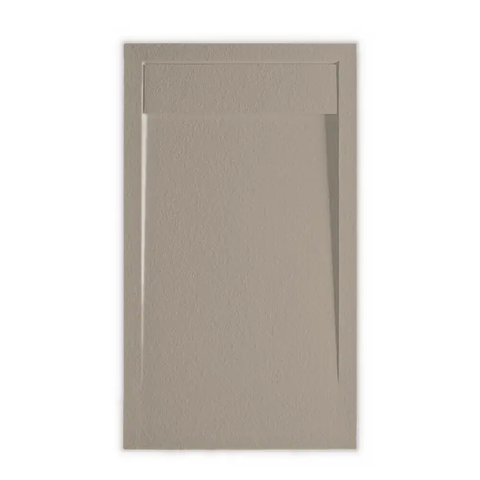FRASCIO New Tecnology Duschwanne Duschwanne - L x B: 1.550 x 700 mm, Verbundwerkstoff, Grau - Hellbraune texturierte Duschwanne mit integrierter Linienentwässerung.