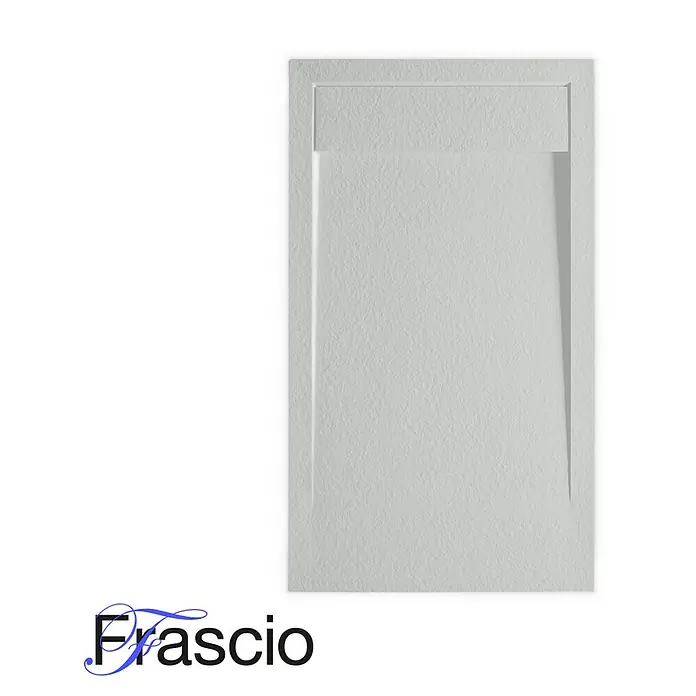 FRASCIO New Tecnology Duschwanne Duschwanne - L x B: 1.750 x 900 mm, Verbundwerkstoff, Braun - Hellgraue, strukturierte Duschwanne mit integriertem linearem Ablauf.