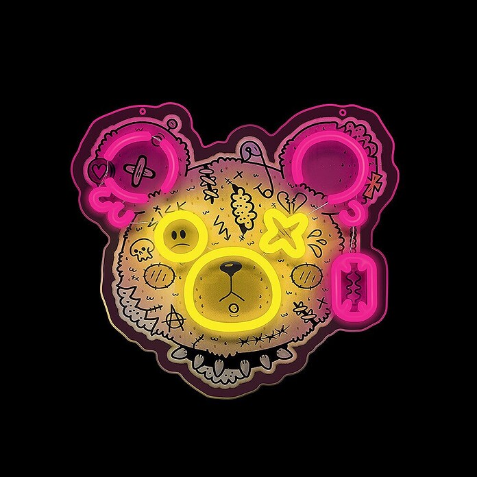 Lámpara LED decorativa Neon Punk Teddy Bear (Blanco, Oso) | BAUHAUS