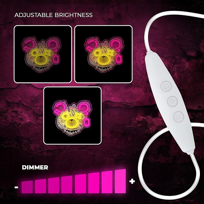 Lámpara LED decorativa Neon Punk Teddy Bear (Blanco, Oso) | BAUHAUS