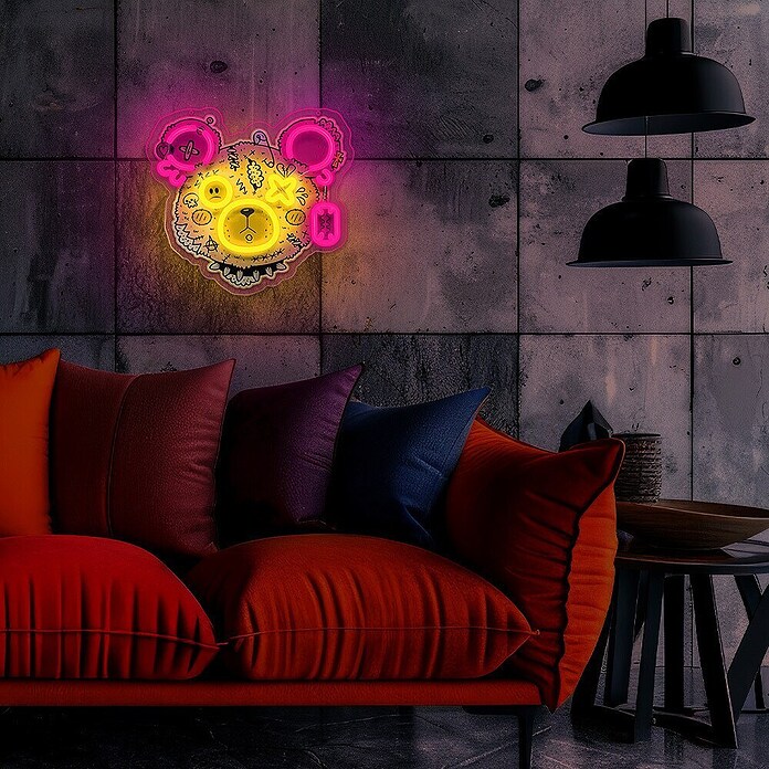 Lámpara LED decorativa Neon Punk Teddy Bear (Blanco, Oso) | BAUHAUS