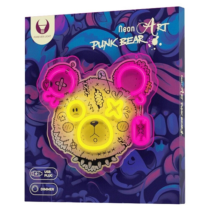 Lámpara LED decorativa Neon Punk Teddy Bear (Blanco, Oso) | BAUHAUS