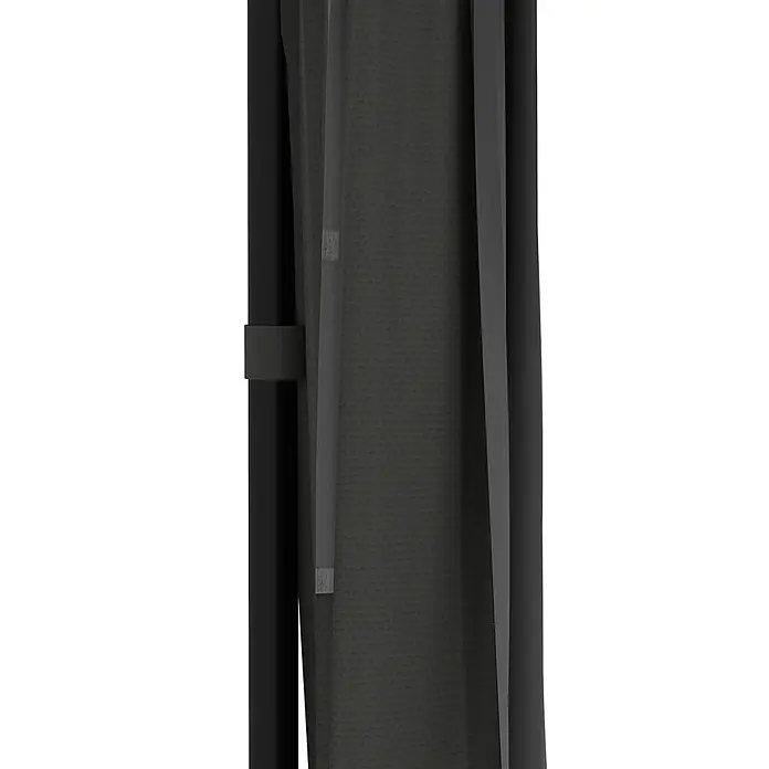 Outsunny Standard-Pavillon Dunkelgrau, 300cm x 300cm x 288m - Farbe Gestell: Schwarz, Metall - Dunkelgraues strukturiertes Siebgewebe, mit schwarzem Riemen an einem schwarzen Rahmen befestigt.