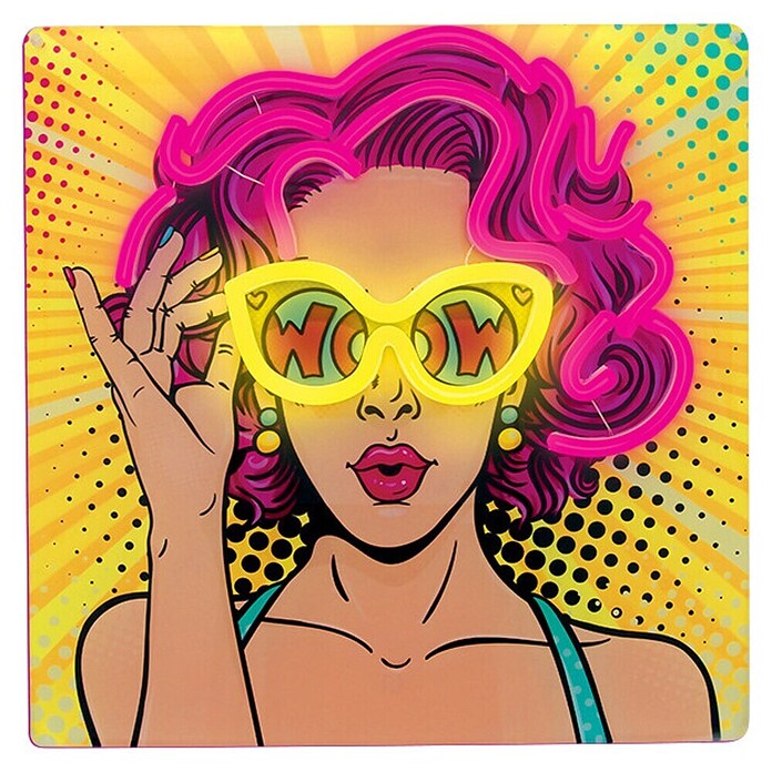 Lámpara LED decorativa Neon Power Woman (4,6 W, Power Woman, An x Al: 32 x 32 cm) | BAUHAUS