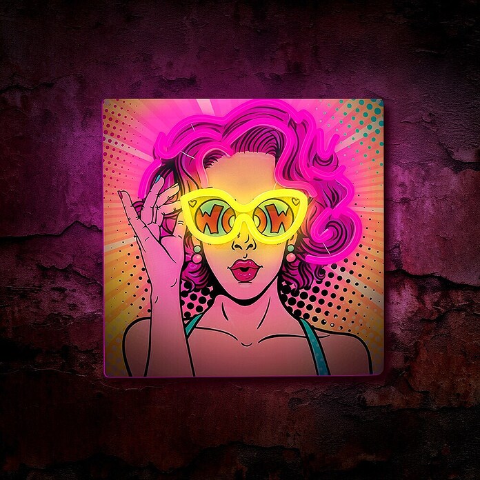 Lámpara LED decorativa Neon Power Woman (4,6 W, Power Woman, An x Al: 32 x 32 cm) | BAUHAUS