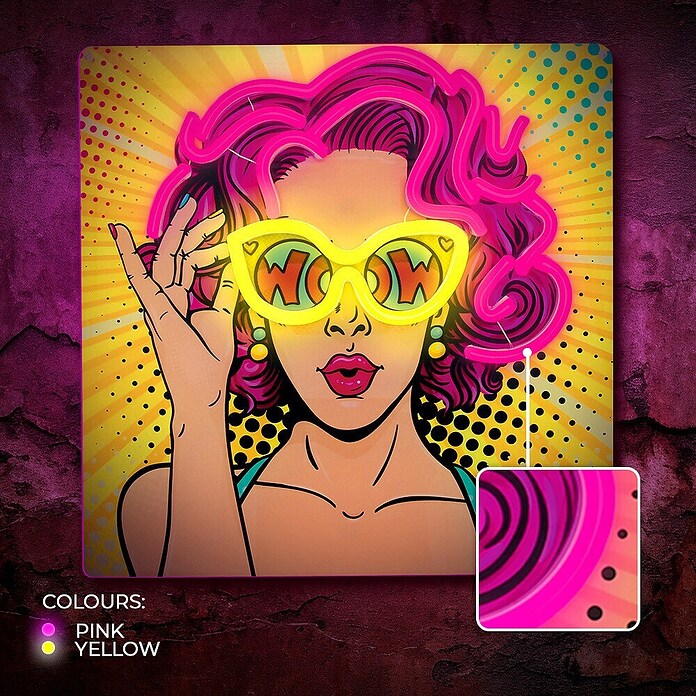 Lámpara LED decorativa Neon Power Woman (4,6 W, Power Woman, An x Al: 32 x 32 cm) | BAUHAUS