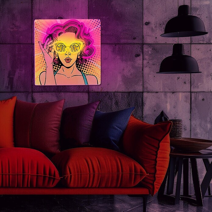 Lámpara LED decorativa Neon Power Woman (4,6 W, Power Woman, An x Al: 32 x 32 cm) | BAUHAUS