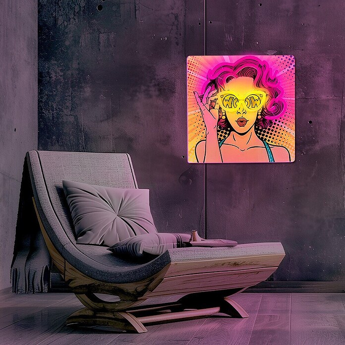 Lámpara LED decorativa Neon Power Woman (4,6 W, Power Woman, An x Al: 32 x 32 cm) | BAUHAUS