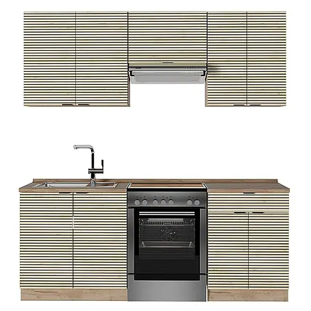 Vicco  Küchenzeile Fame-Line Eiche Paneel/Goldkraft Eiche, AP Eiche