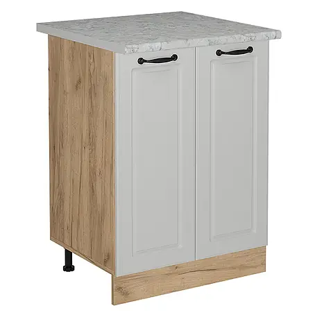 Vicco  Schrankküche R-Line Weiß Landhaus AP Marmor