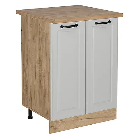 Vicco  Schrankküche R-Line Weiß Landhaus, AP Eiche