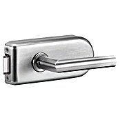 Diamond Doors Herraje para puerta de vidrio (Efecto de acero inoxidable, Taladro de cinta / cintas: Office, 3 piezas, Sin cerrojo)