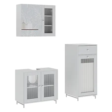 Vicco  Badmöbel-Set Malte Weiß 3 Teile