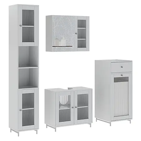 Vicco  Badmöbel-Set Malte Weiß 4 Teile