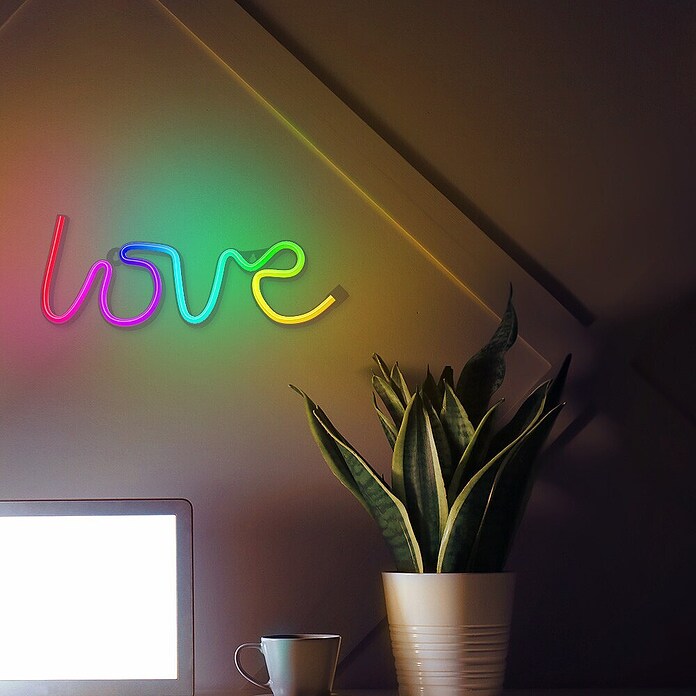 Lámpara LED decorativa Love RGB (Love RGB, An x Al: 35,5 x 13 cm) | BAUHAUS