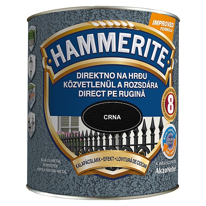 Hammerite Lak u boji Smooth  (Crne boje, Sjaj, 2,5 l, Na bazi otapala) | BAUHAUS