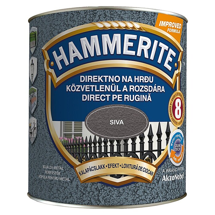 Hammerite Lak u boji  (Sive boje, Sjaj, 2,5 l, Na bazi otapala) | BAUHAUS