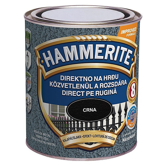 Hammerite Lak u boji  (Crne boje, Sjaj, 750 ml, Na bazi otapala) | BAUHAUS
