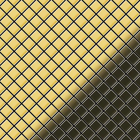 ALLOY  Mosaikfliese Mosaik Fliese massiv Metall Messing gewalzt gold 1,6mm stark Diamond-BM