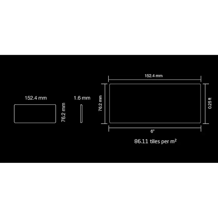 ALLOY Mosaikfliese Mosaik Fliese massiv Metall Rohstahl gewalzt grau 1,6mm stark Subway-RS - 76 x 152 mm, Grau, Sonstiges - Rechteckige Fliese: 152,4 x 76,2 x 1,6 mm (6" x 0,25 ft), 86,11 Fliesen pro m².