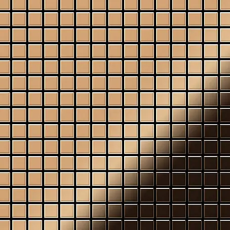 ALLOY  Mosaikfliese Mosaik Fliese massiv Titan hochglänzend kupfer 1,6mm stark Mosaic-Ti-AM