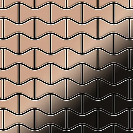 ALLOY  Mosaikfliese Mosaik Fliese massiv Metall Kupfer gewalzt kupfer 1,6mm stark Kismet-CM