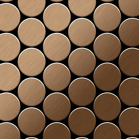 ALLOY  Mosaikfliese Mosaik Fliese massiv Titan gebürstet kupfer 1,6mm stark Medallion-Ti-AB