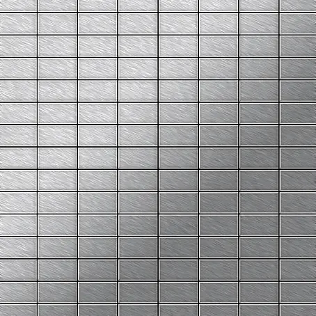 ALLOY  Mosaikfliese Mosaik Fliese massiv Edelstahl gebürstet grau 1,6mm stark Bauhaus-S-S-B
