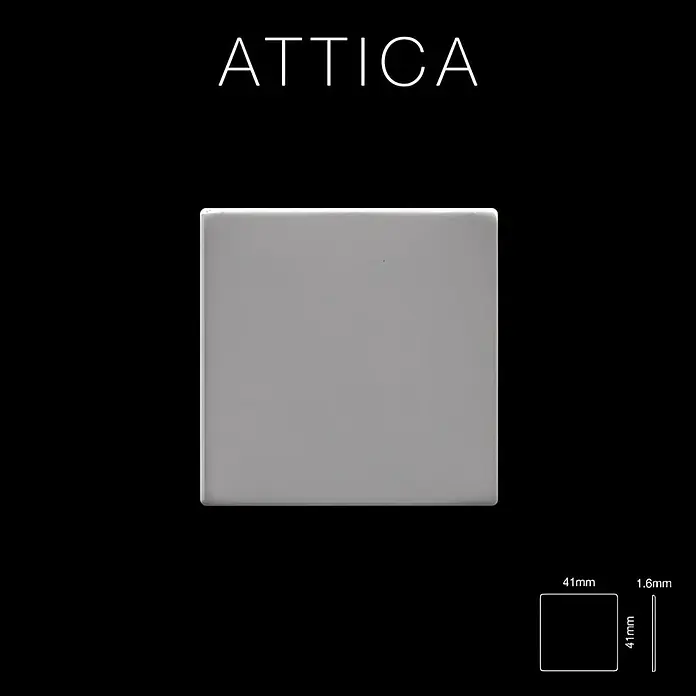 ALLOY Mosaikfliese Mosaik Fliese massiv Metall Edelstahl matt grau 1,6mm stark Attica-S-S-MA - 295 x 295 mm, Grau, Silber, Matt - Hellgraue quadratische ATTICA Fliese, 41x41x1.6mm.