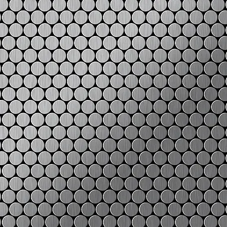 ALLOY  Mosaikfliese Mosaik Fliese massiv Edelstahl gebürstet grau 1,6mm stark Penny-S-S-B