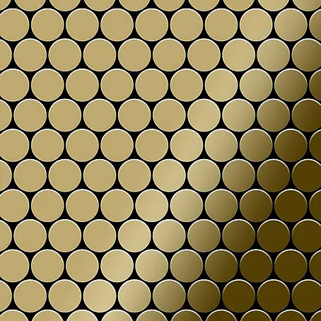 ALLOY  Mosaikfliese Mosaik Fliese massiv Titan hochglänzend gold 1,6mm stark Dollar-Ti-GM