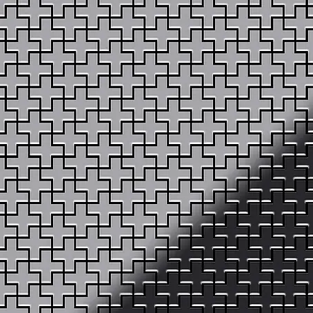 ALLOY  Mosaikfliese Mosaik Fliese massiv Edelstahl hochglanz grau 1,6mm Swiss Cross-S-S-M