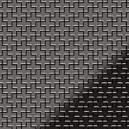 ALLOY  Mosaikfliese Mosaik Fliese massiv Titan hochglanz dunkelgrau 1,6mm Swiss Cross-Ti-SM