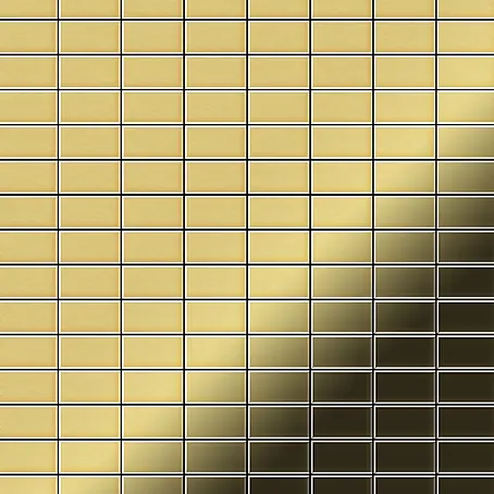ALLOY  Mosaikfliese Mosaik Fliese massiv Metall Messing gewalzt gold 1,6mm stark Bauhaus-BM