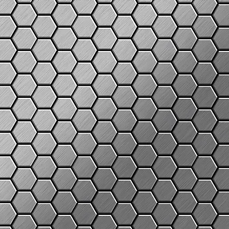 ALLOY  Mosaikfliese Mosaik Fliese massiv Edelstahl marine gebürstet grau 1,6mm Honey-S-S-MB