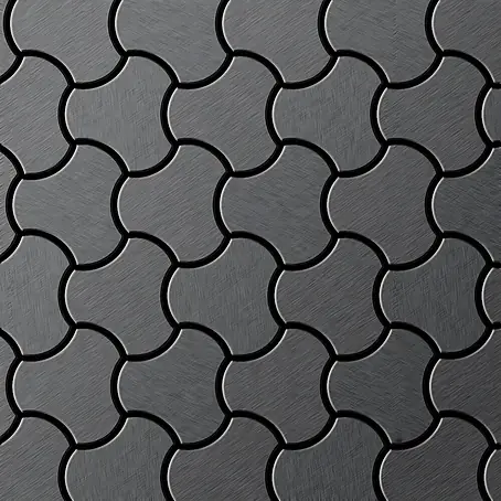 ALLOY  Mosaikfliese Mosaik Fliese massiv Metall Titan gebürstet dunkelgrau 1,6mm Ubiquity-Ti-SB